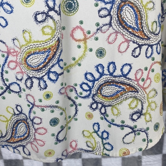 Pleione S button down shirt boho paisley vintage vibes - Picture 3 of 6